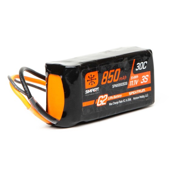 11.1V 850mAh 3S 30C Smart G2 LiPo Battery_0
