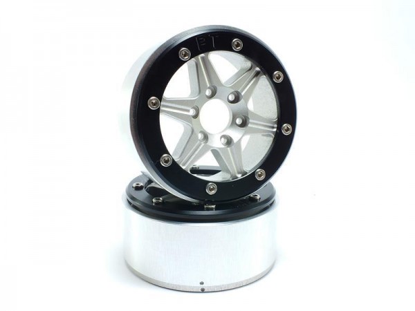 Beadlock Wheels SIXSTAR silber/schwarz 1.9 (2)